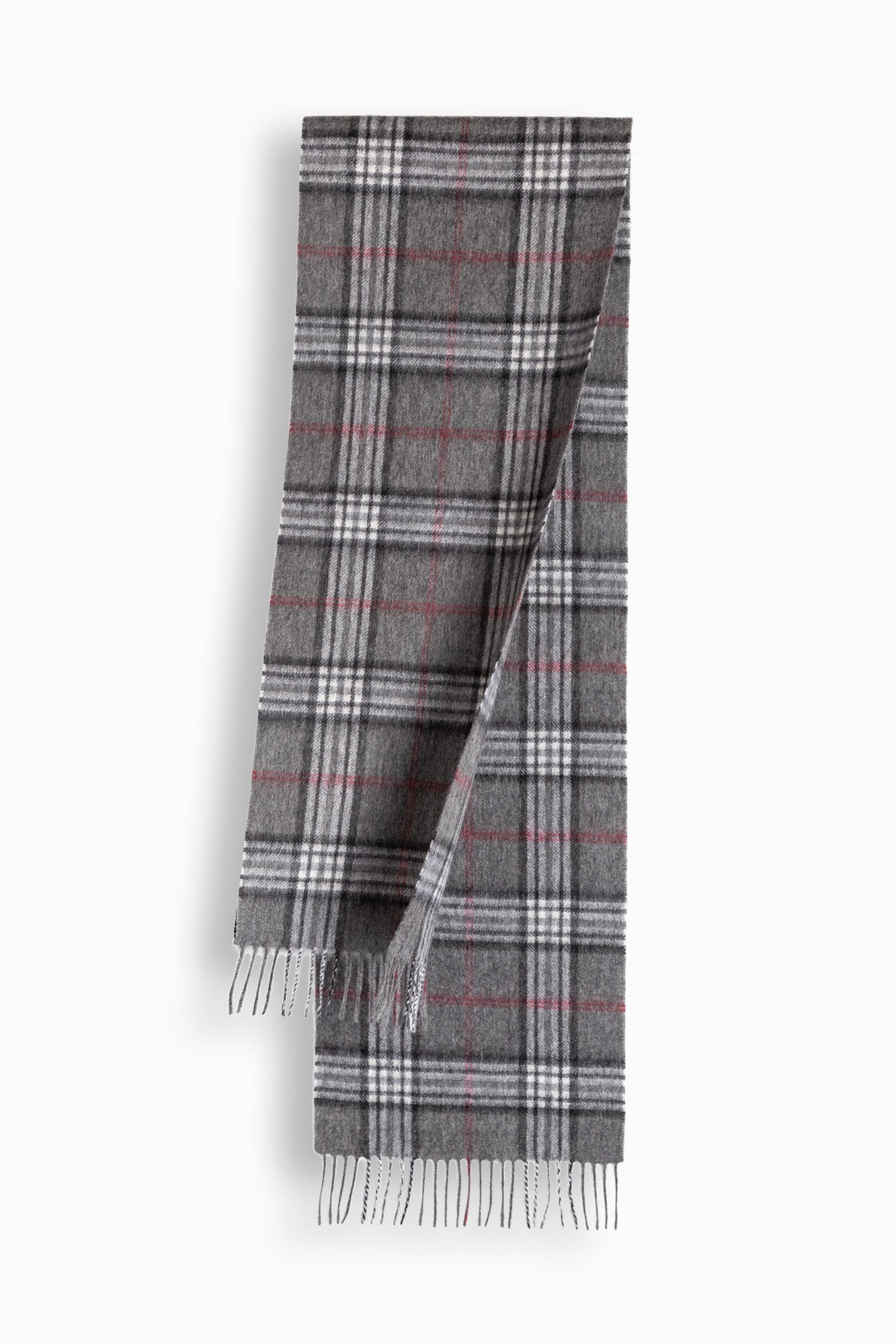 100% Wool Scarf Grey Check