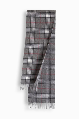 100% Wool Scarf Grey Check